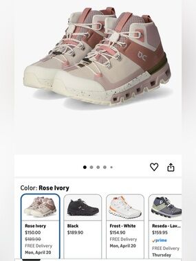 OnCloud Women's Cloudtrax Hiking Boots (Rose - Ivory, Women,9.5 )